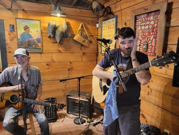 Nearly soaked by a summer rain storm while sitting in with The Gathering Dark - 2023
