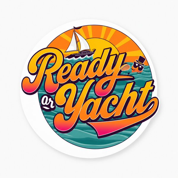 Ready or Yacht White Logo Sticker