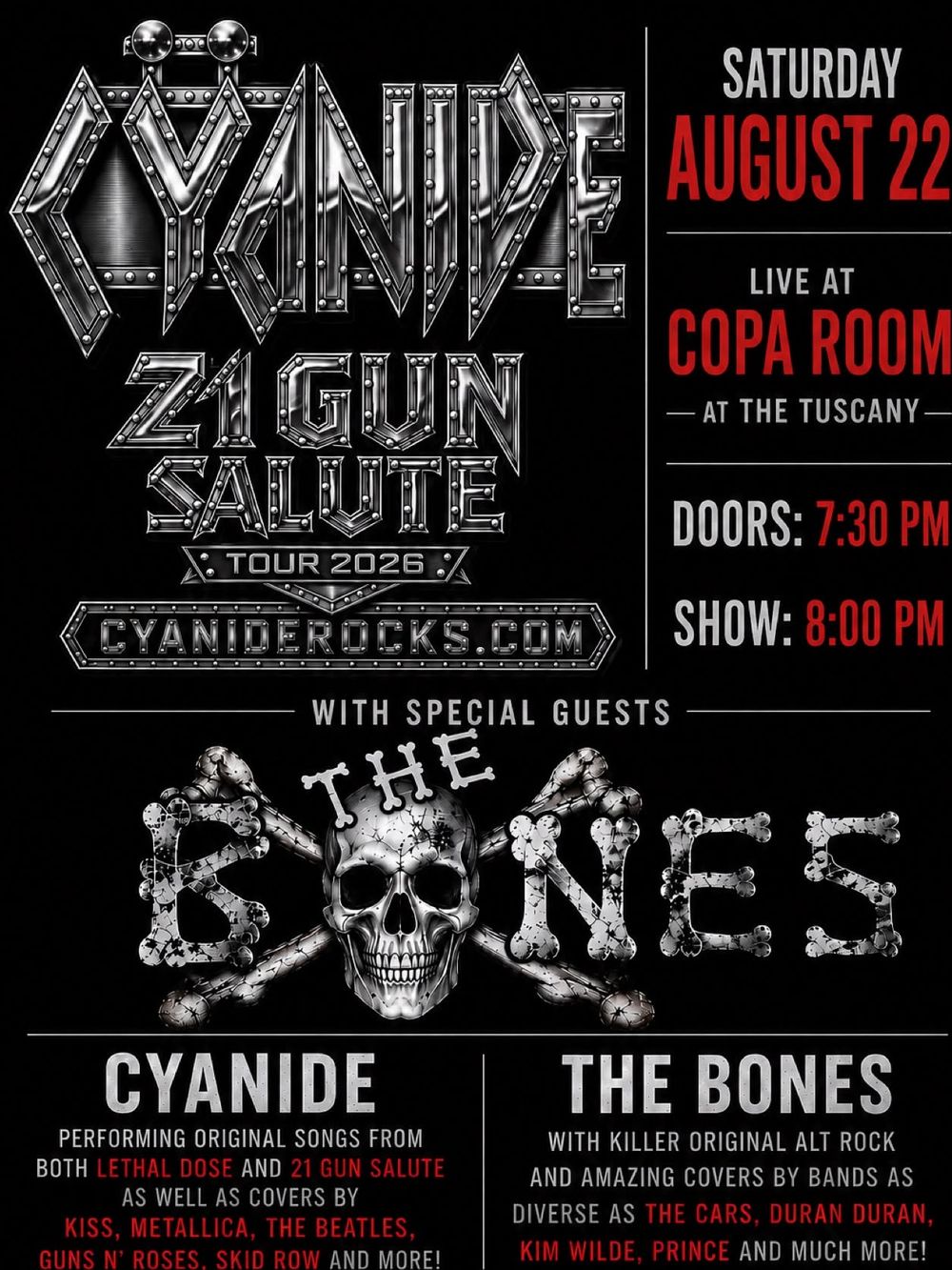 Motley Crue, Poison, KISS, Metallica