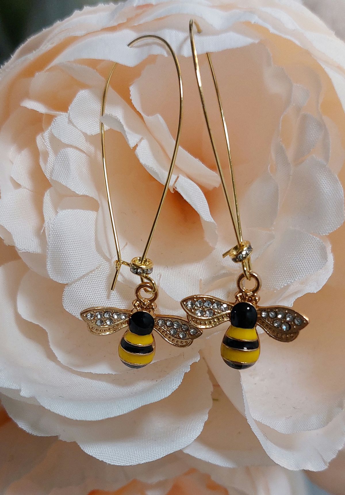 Enameled Bee Earrings