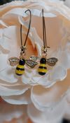 Enameled Bee Earrings
