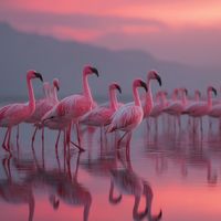 Flock of Flamingos by Robert Bitte