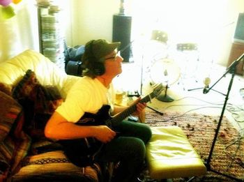 Larry laying down some electric 12 string.
