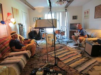 Listening to play back.

