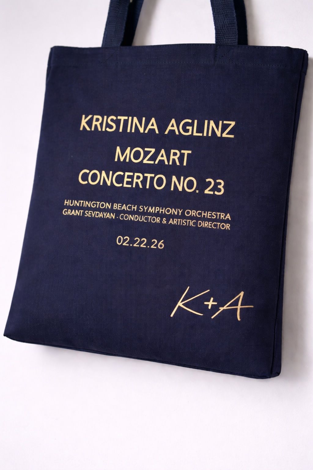 High-quality navy canvas tote bag 