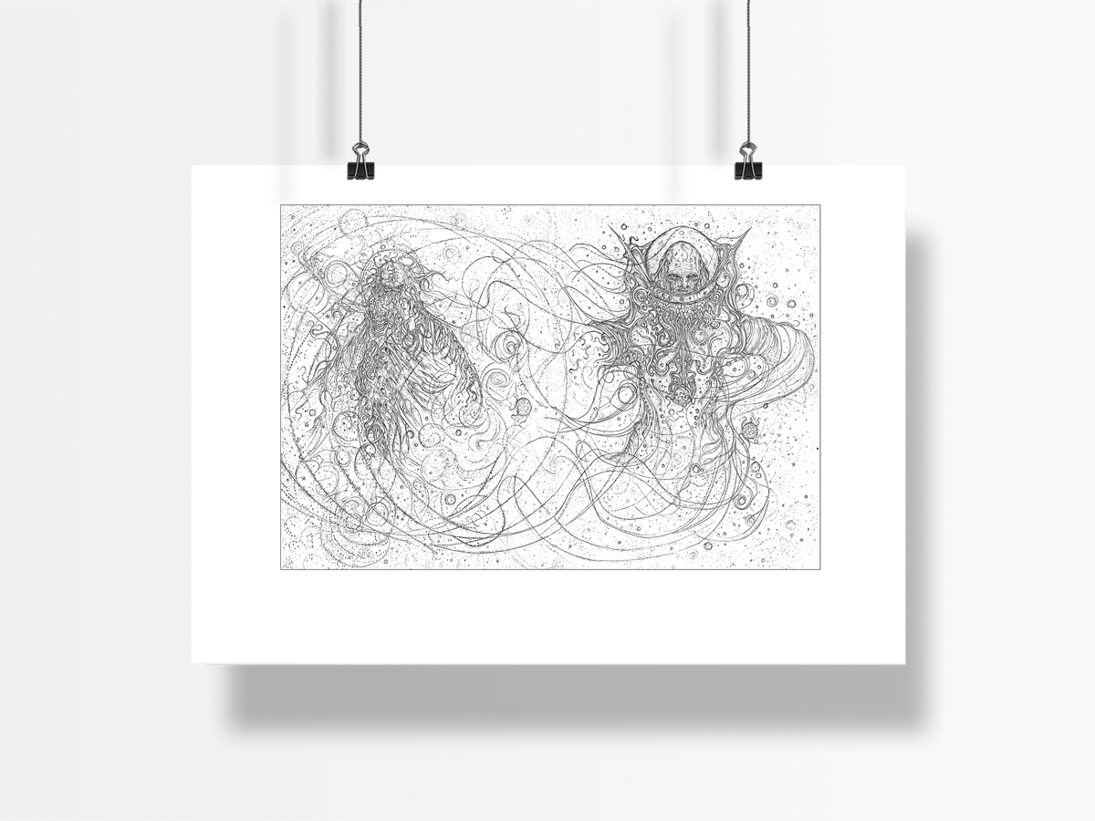 DARK GODS: INTERSTELLAR TRAVELER (ORIGINAL ART GICLÈE+ORIGINAL ART BLANK COVER COMIC)