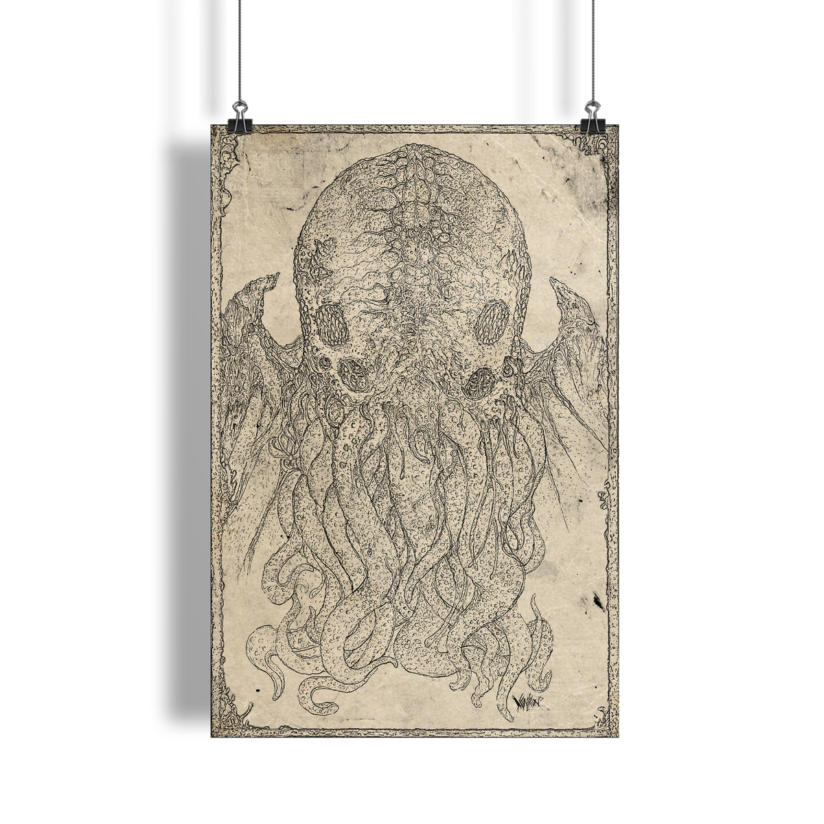 THE OCCULT EXAMINER: CTHULHU I (SKETCH VERSION) (ILLUSTRATED MINI PRINT)