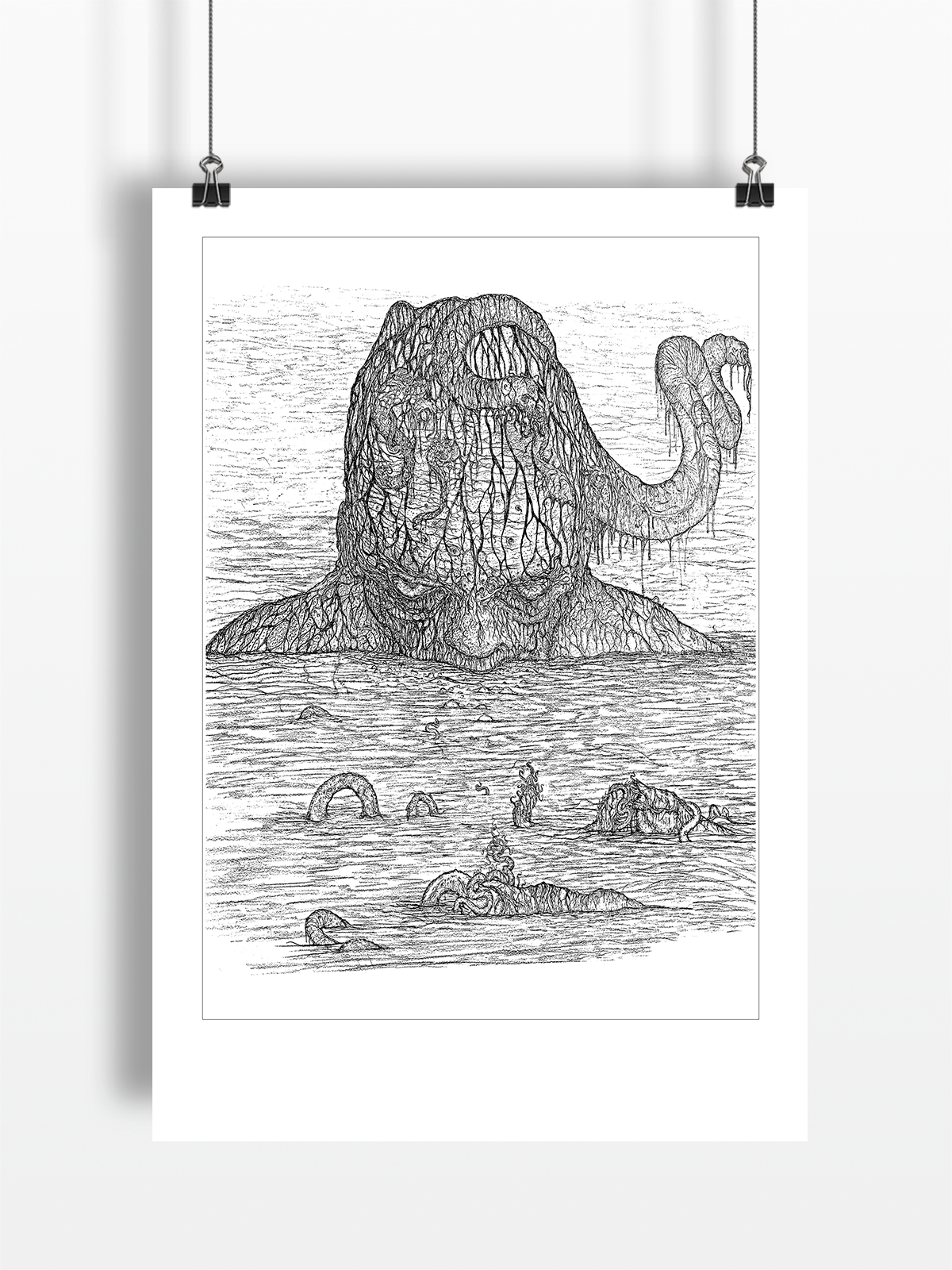 WORM KING (ILLUSTRATED GICLÈE PRINT) (OPEN EDITION)