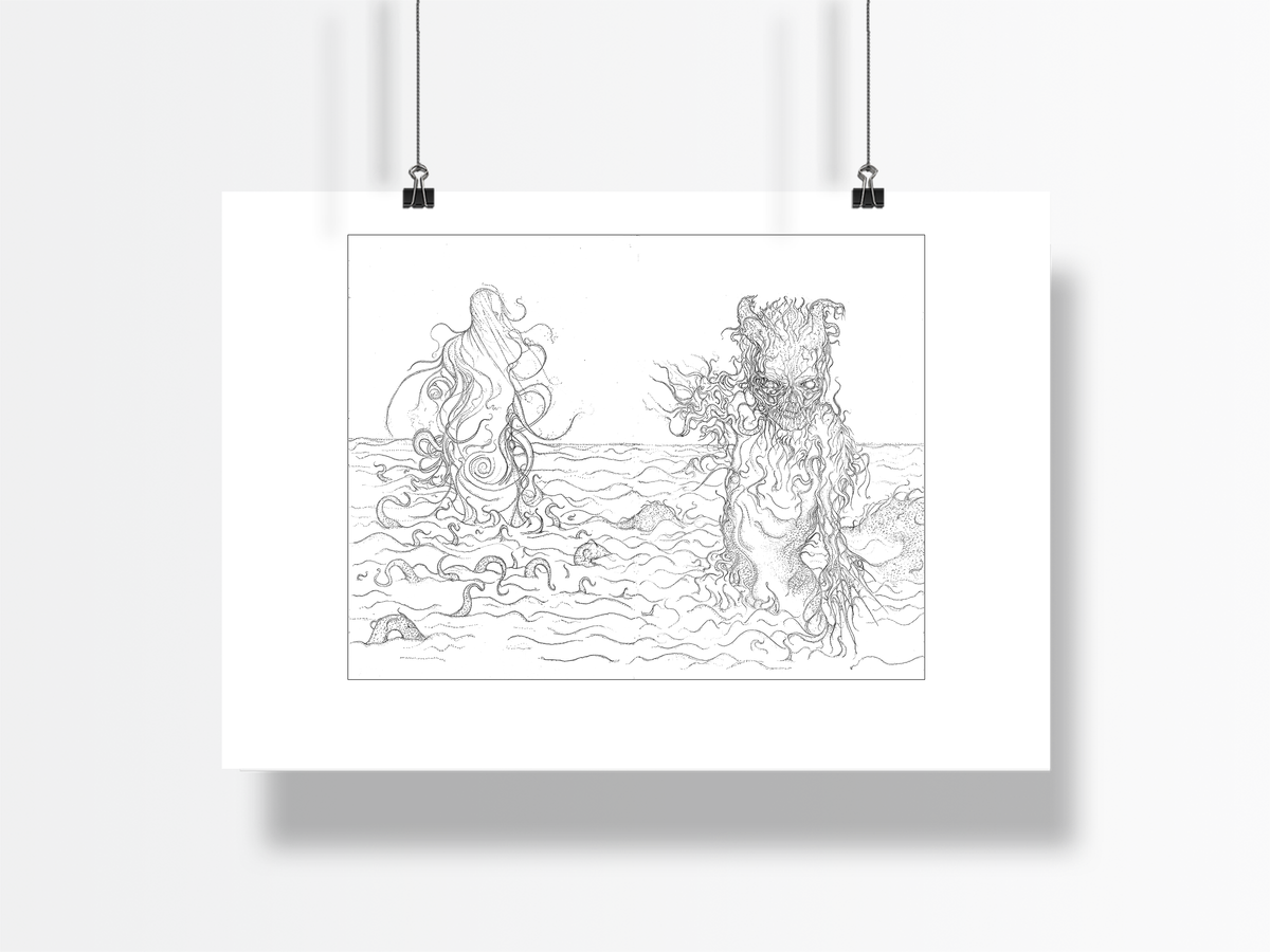 DARK GODS: CHILDREN OF ENKI (ORIGINAL ART GICLÈE+ORIGINAL ART BLANK COVER COMIC)
