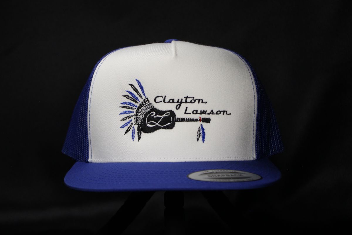 Blue & White Headdress Guitar 