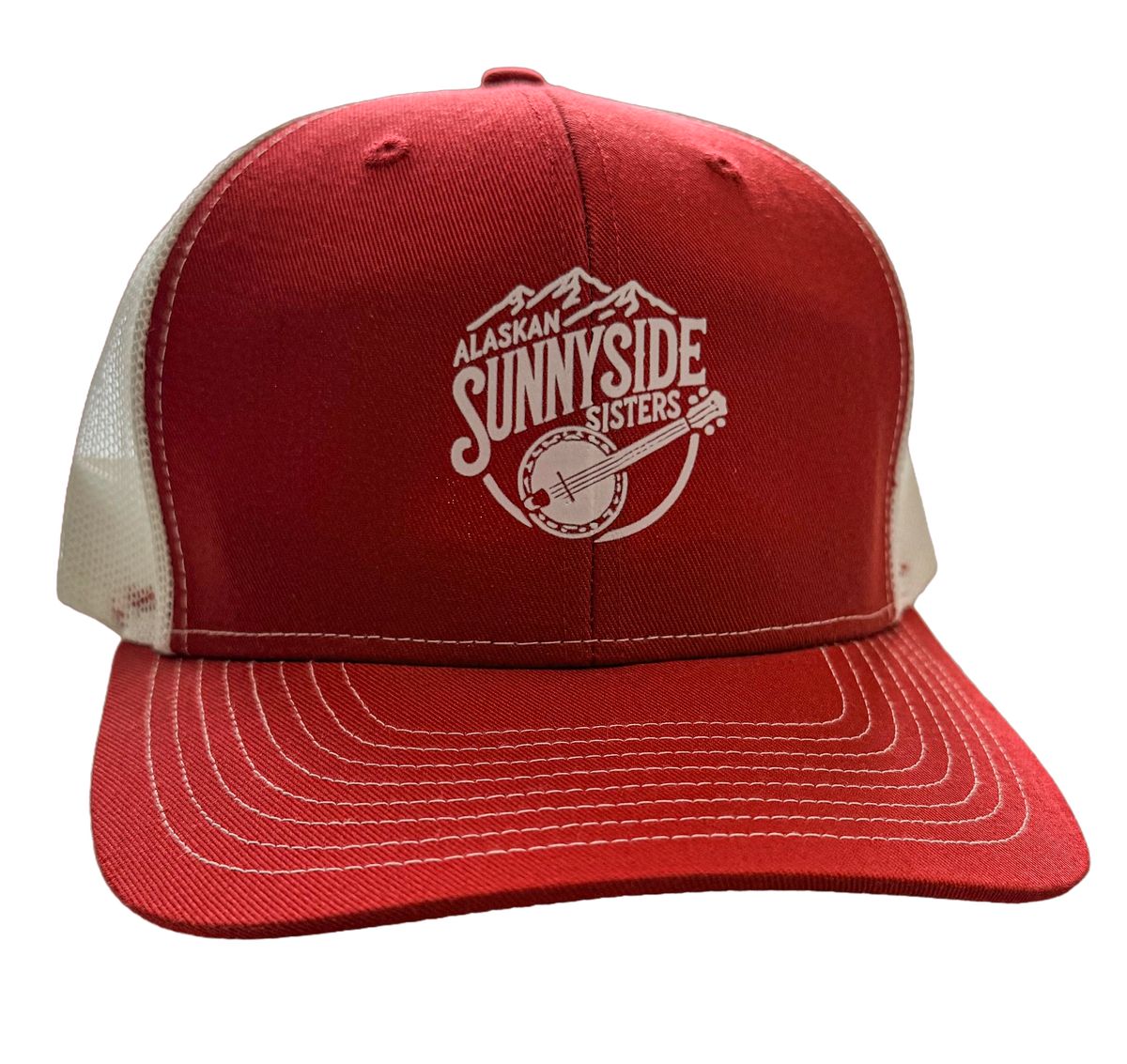 NEW! Red & White Alaskan Sunnyside Sisters Trucker Hat