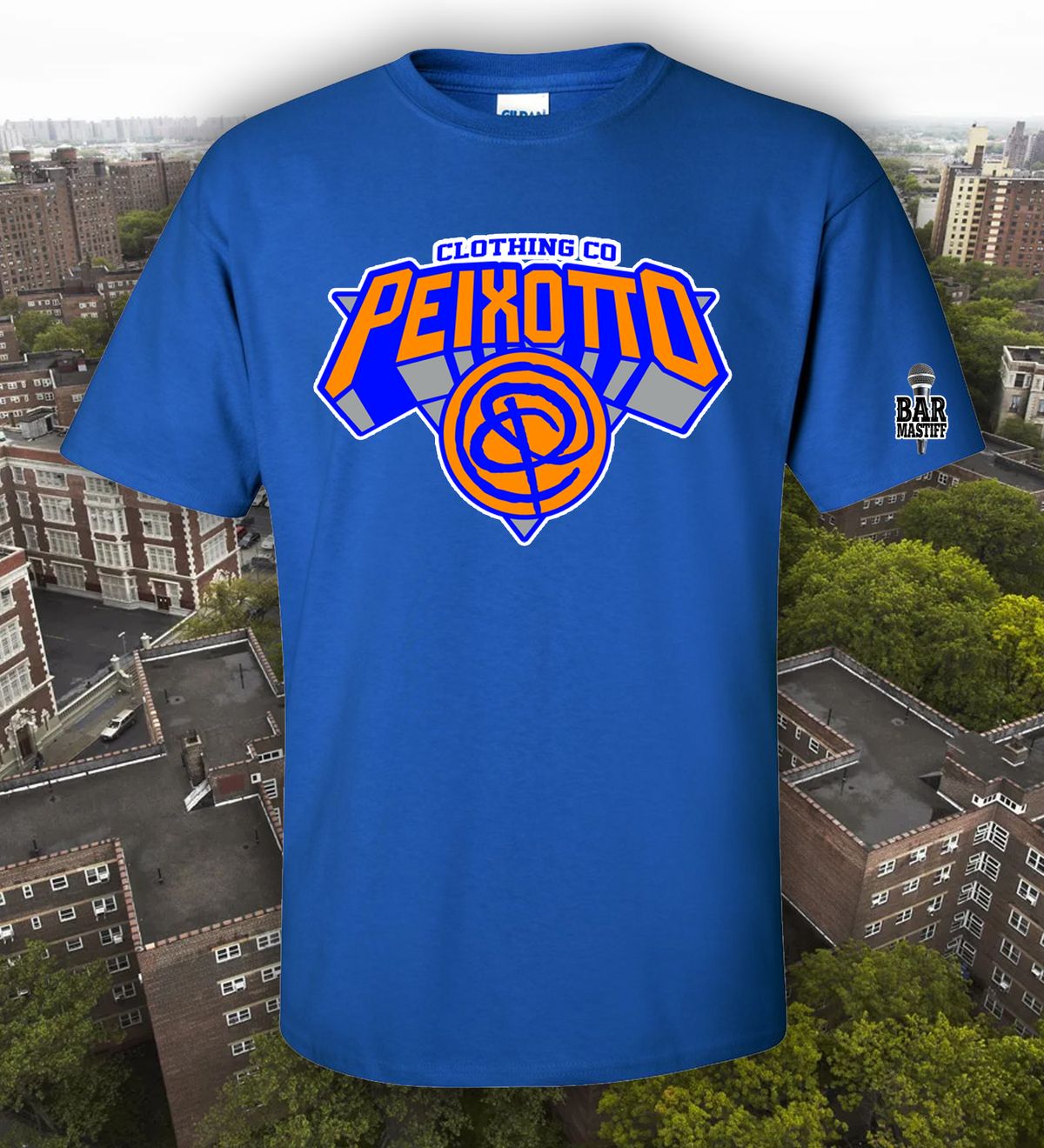BK Just Signature "BKNY" Peixotto w Bar Mastiff logo on sleeve