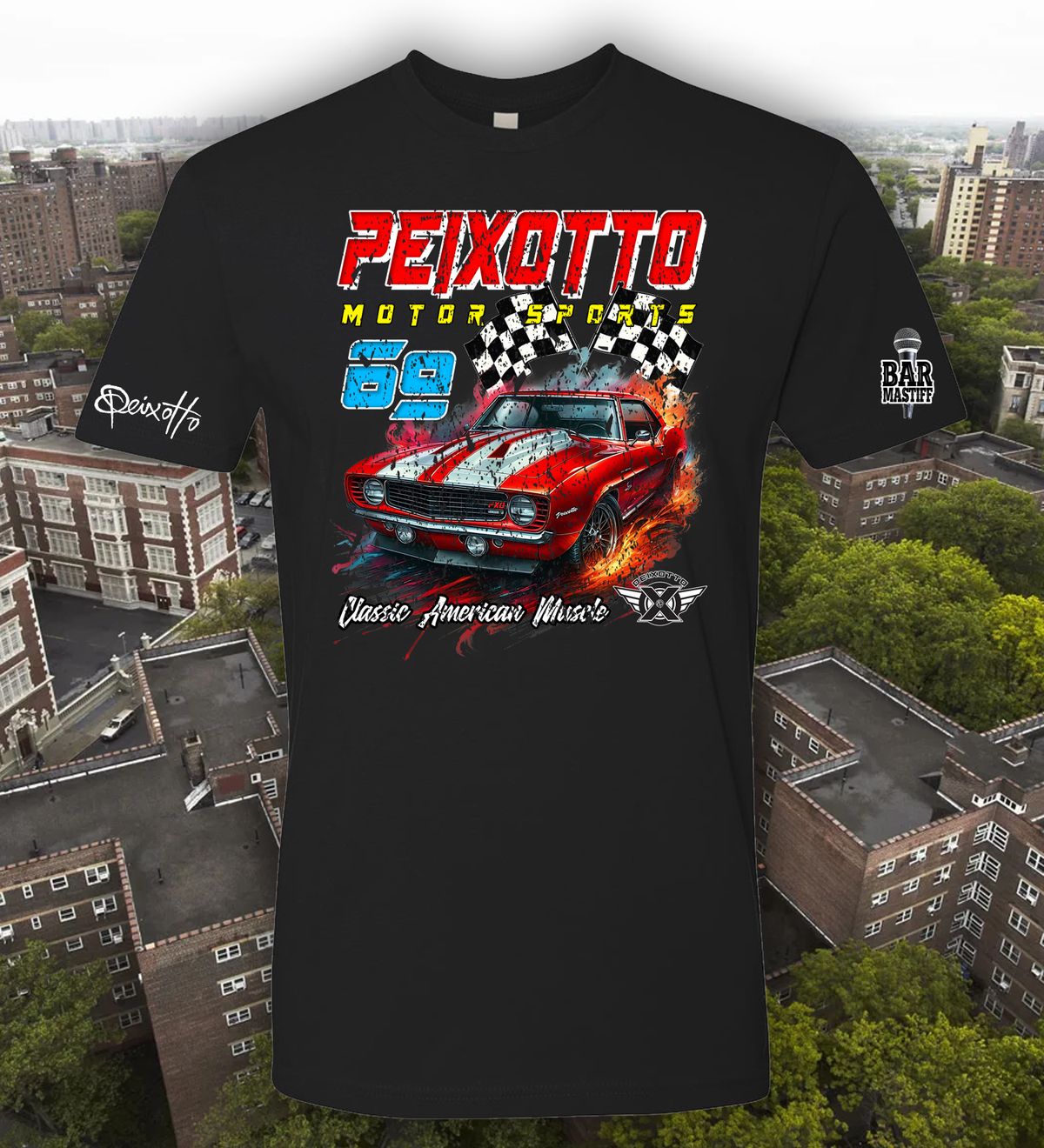 BK Just Signature Peixotto Auto Sport w Bar Mastiff logo on sleeve