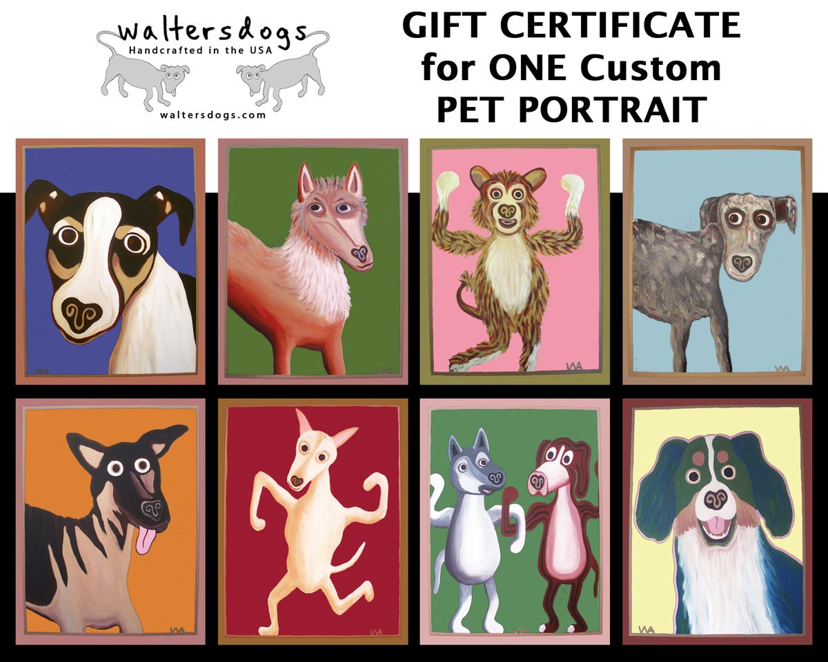 GIFT CERTICATE for ONE Custom PET PORTRAIT
