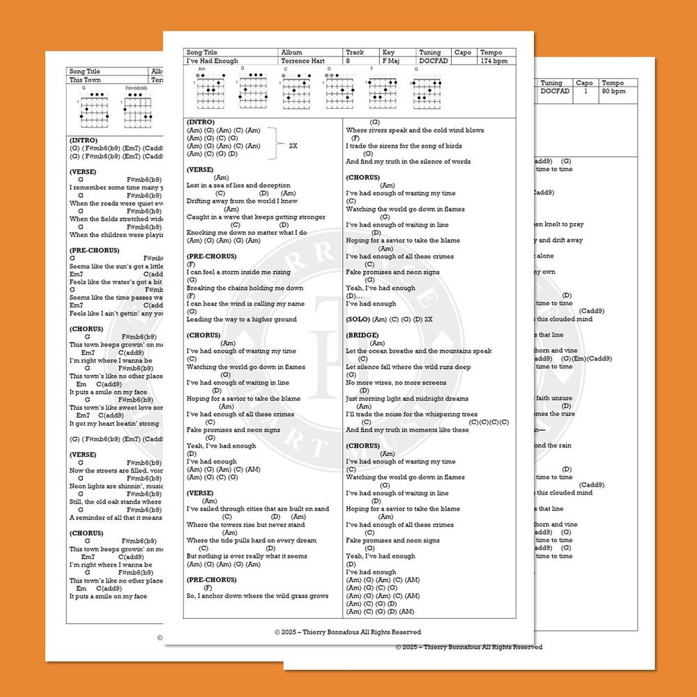 Terrence Hart Music Chord Charts