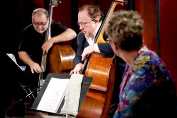 Dueling basses with Duffy Jackson
