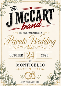 The J McCart Band @ Private wedding Party 