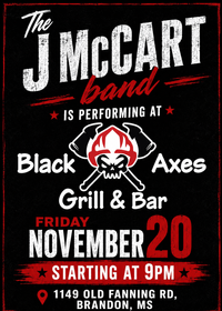 The J McCart Band @ Black Axes Grill & Bar