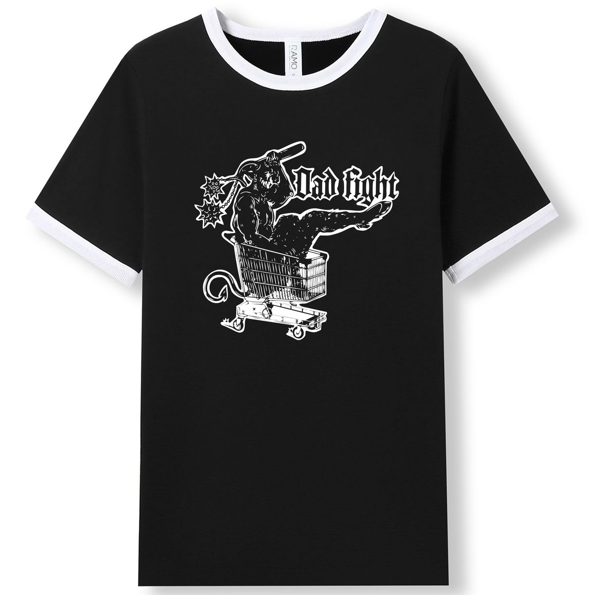 BLACK TROLLEY RINGER TEE (free AUS shipping)