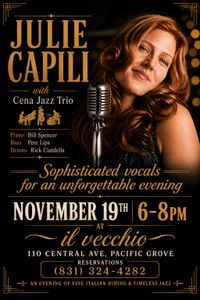 Sophisticated Vocals, Unforgettable Vibes: Julie Capili with the Cena Jazz Trio!