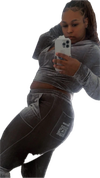 "SUMMER RAIN" GREY “G” VELOUR SET 
