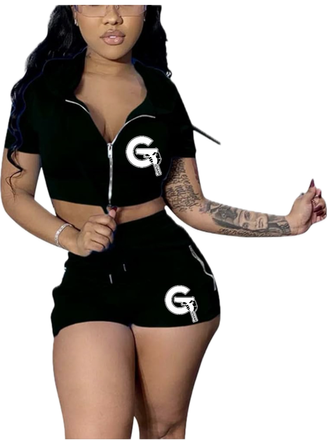 Short Sleeve Hoodie and Short “G” Set