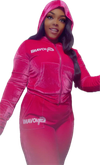 Velour G cropped hoodie