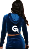 2 Piece Velour Hoodie & Mini Skirt (free bra included)