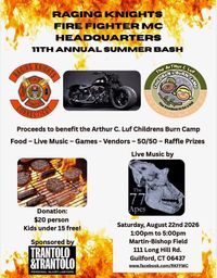 The 77 Apes. The Raging Knights Firefighter Motorcycle Club Fundraiser. Proceeds support the Arthur C. Luf Children's Burn Camp.