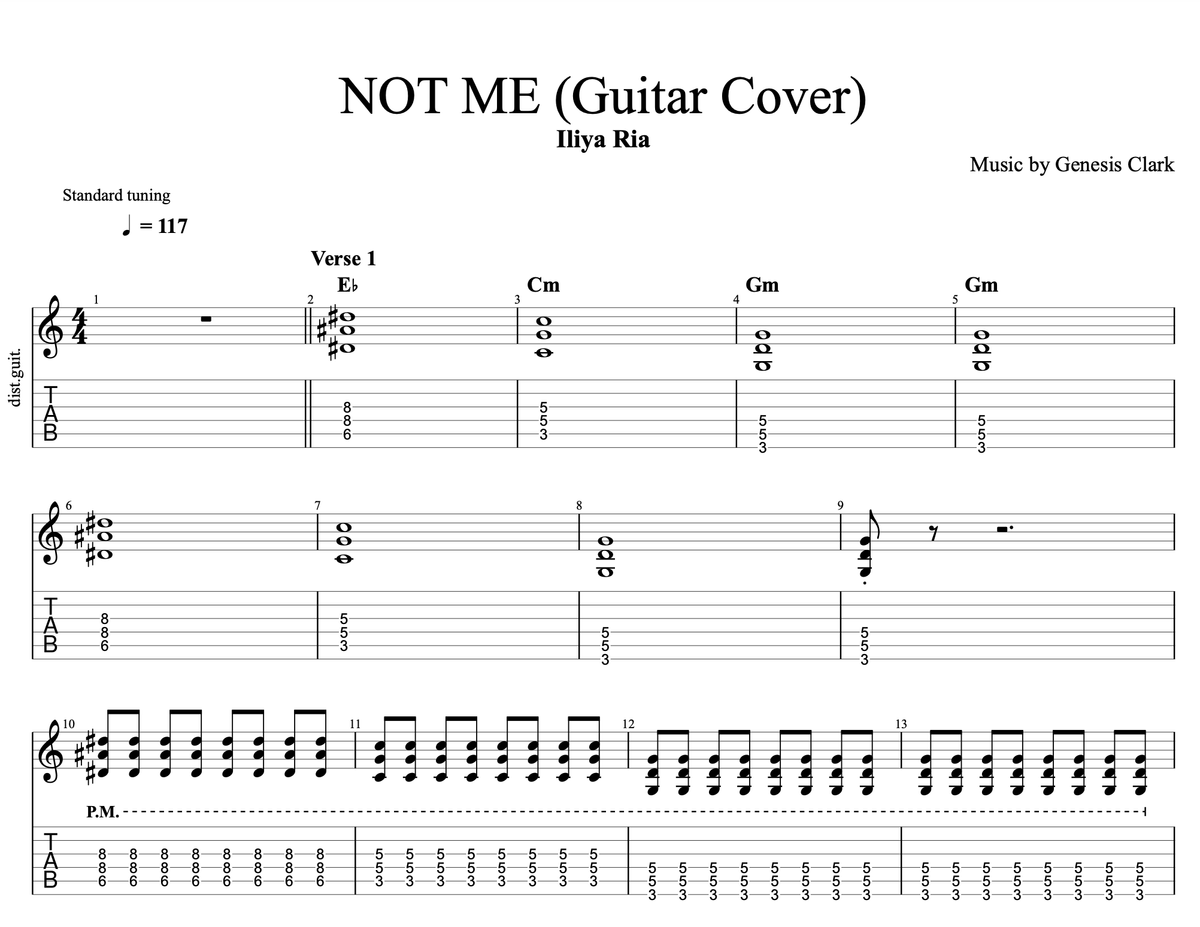 "NOT ME" (Iliya) - Guitar Cover | Genesis Clark