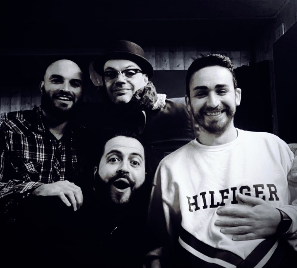 Photo de Pierre do Sameiro, Simone Basile, Matteo Anelli et Giovanni Paolo Liguori, pour l'enregistrement du disque "da Parigi a Firenze" à Fuccechio 