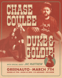 Chase Coulee, Duke & Goldie, with special guest Jac Matthew