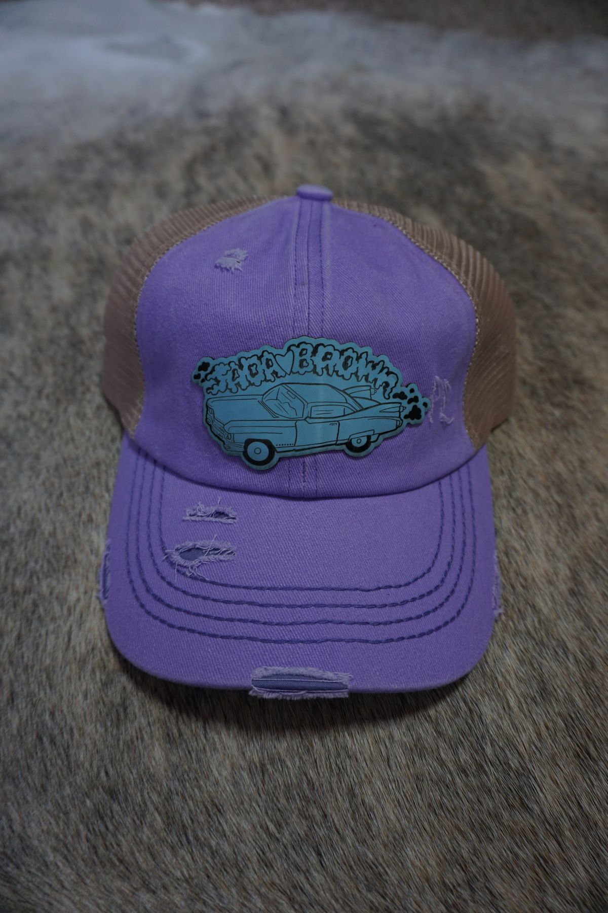 Car Distressed pony cap