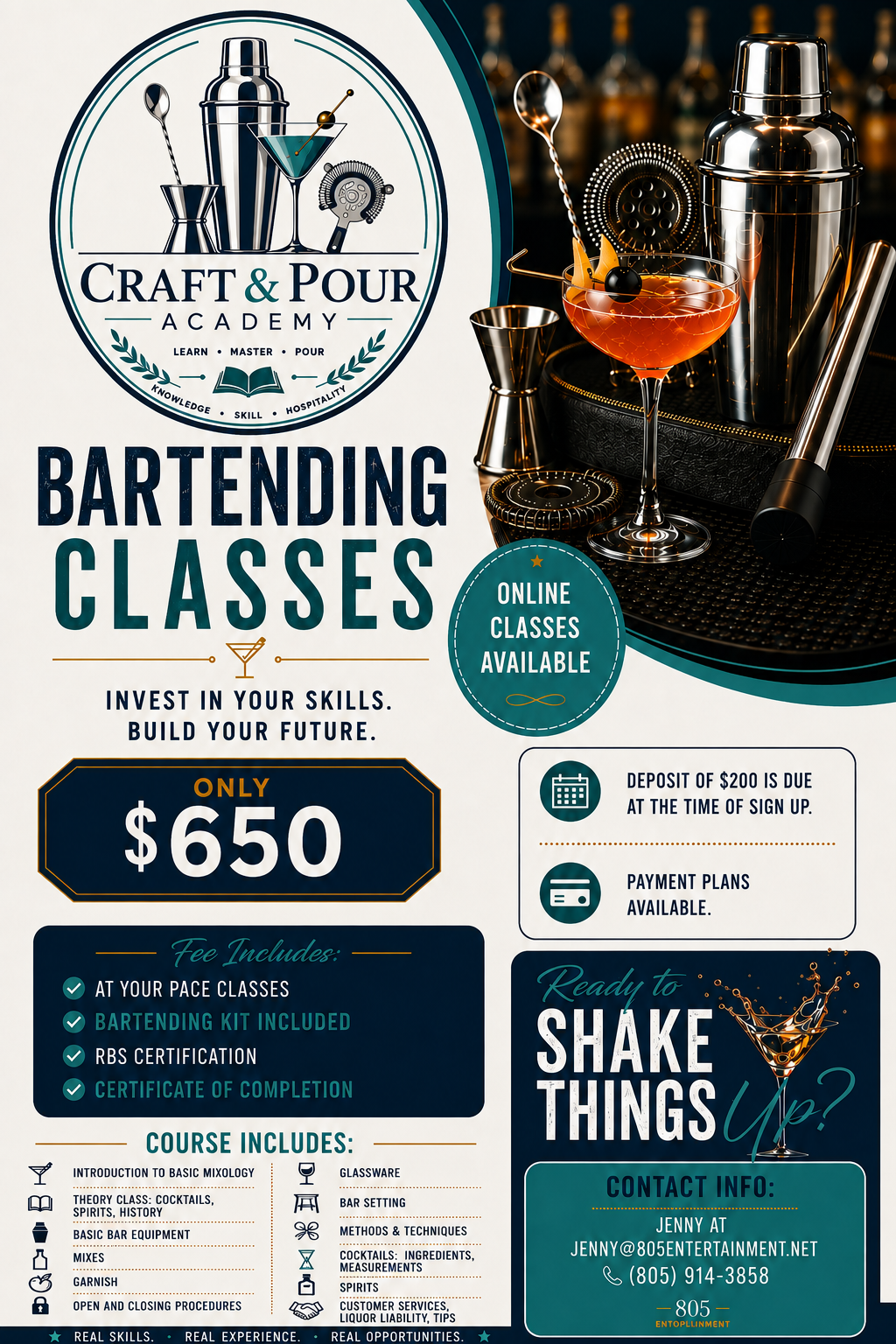 Professional Bartending & Mixology Classes