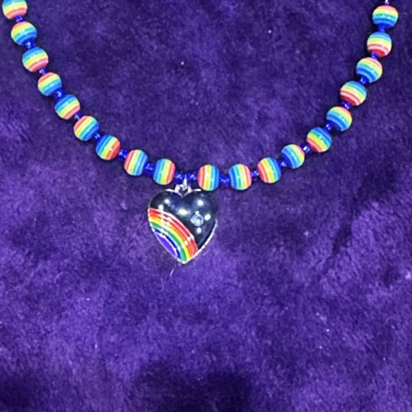 PRIDE Art - Necklace with Rainbow Heart
