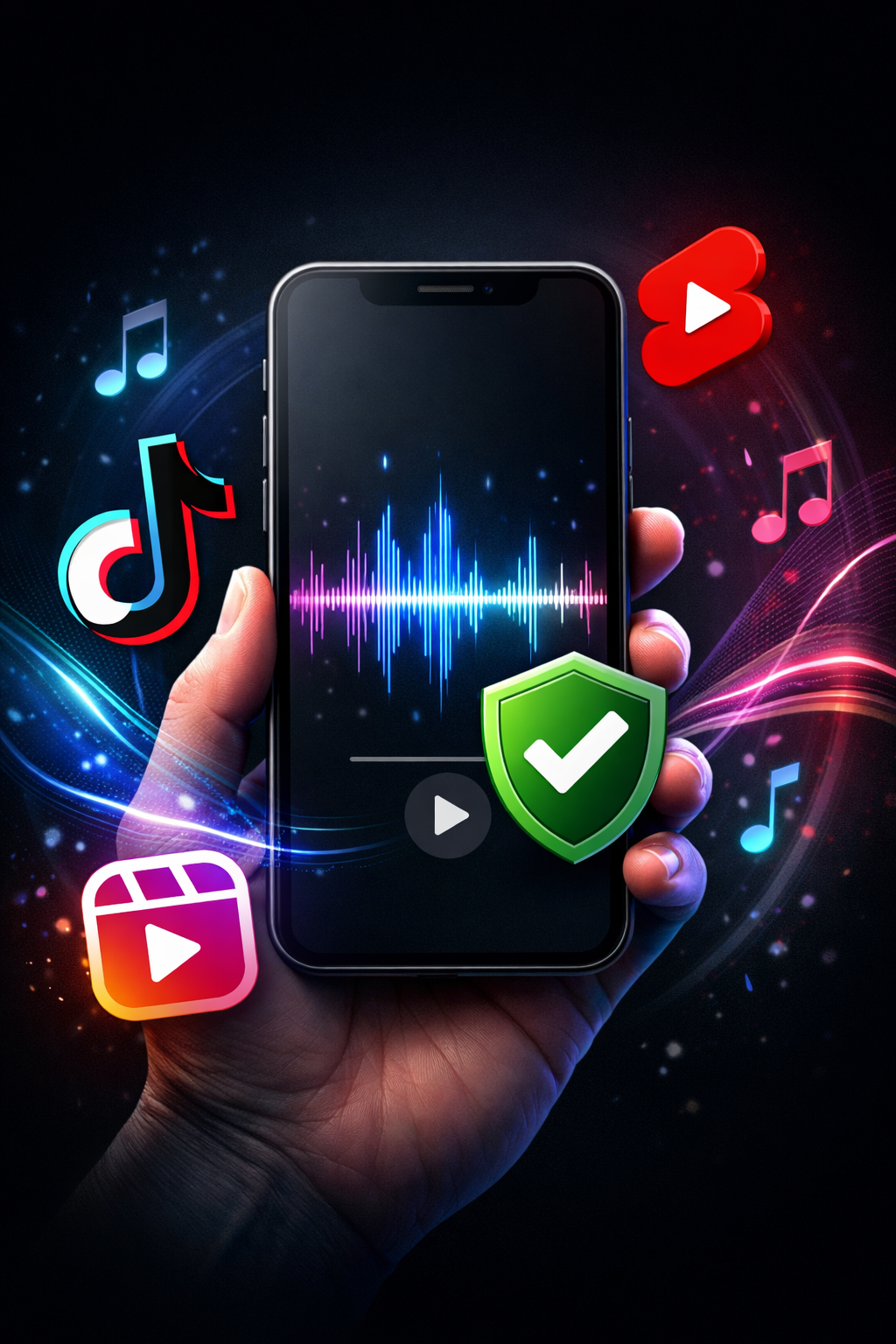 Royalty-free music for TikTok, YouTube Shorts, and Instagram Reels used safely in short-form videos