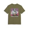 "Produced by Victor Zee." | Unisex organic oversized high neck t-shirt