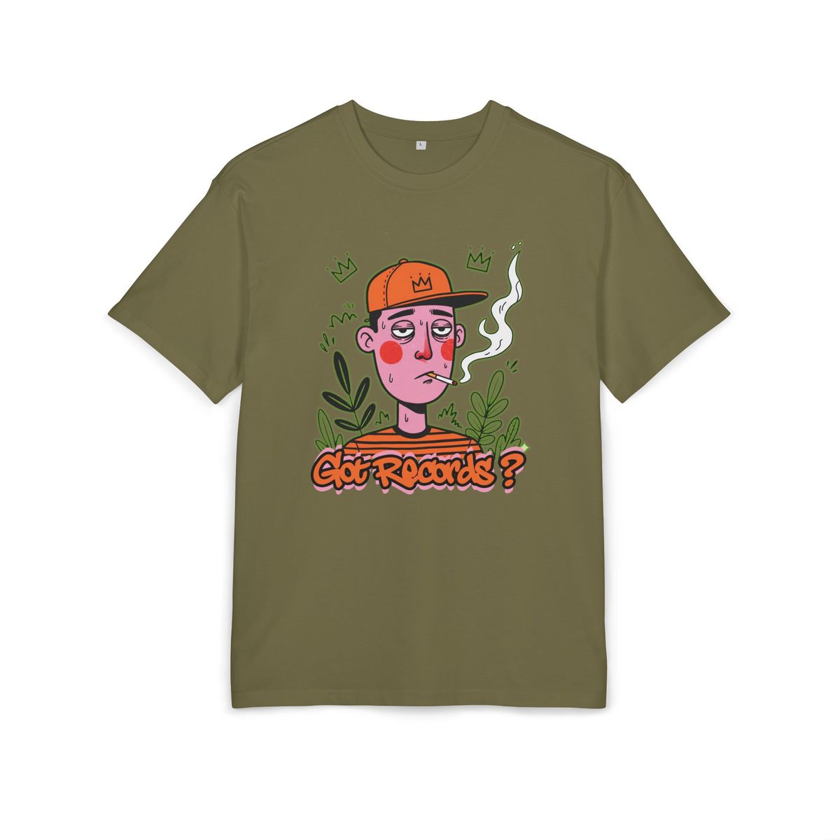 "Got Records?" | Unisex organic oversized high neck t-shirt