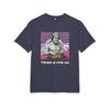 "Produced by Victor Zee." | Unisex organic oversized high neck t-shirt