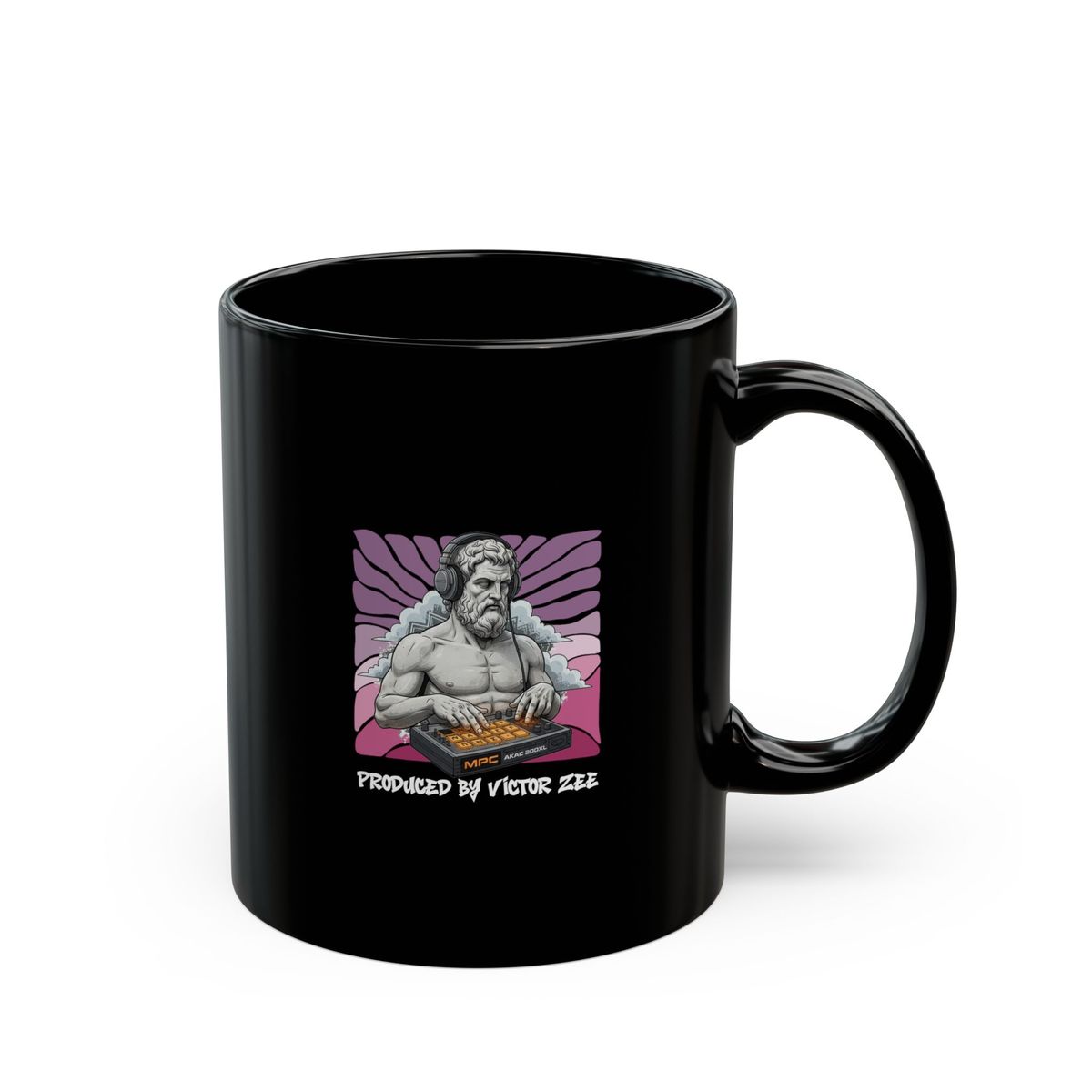 "Produced by Victor Zee." | Black Glossy Mug