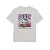 "Produced by Victor Zee." | Unisex organic oversized high neck t-shirt