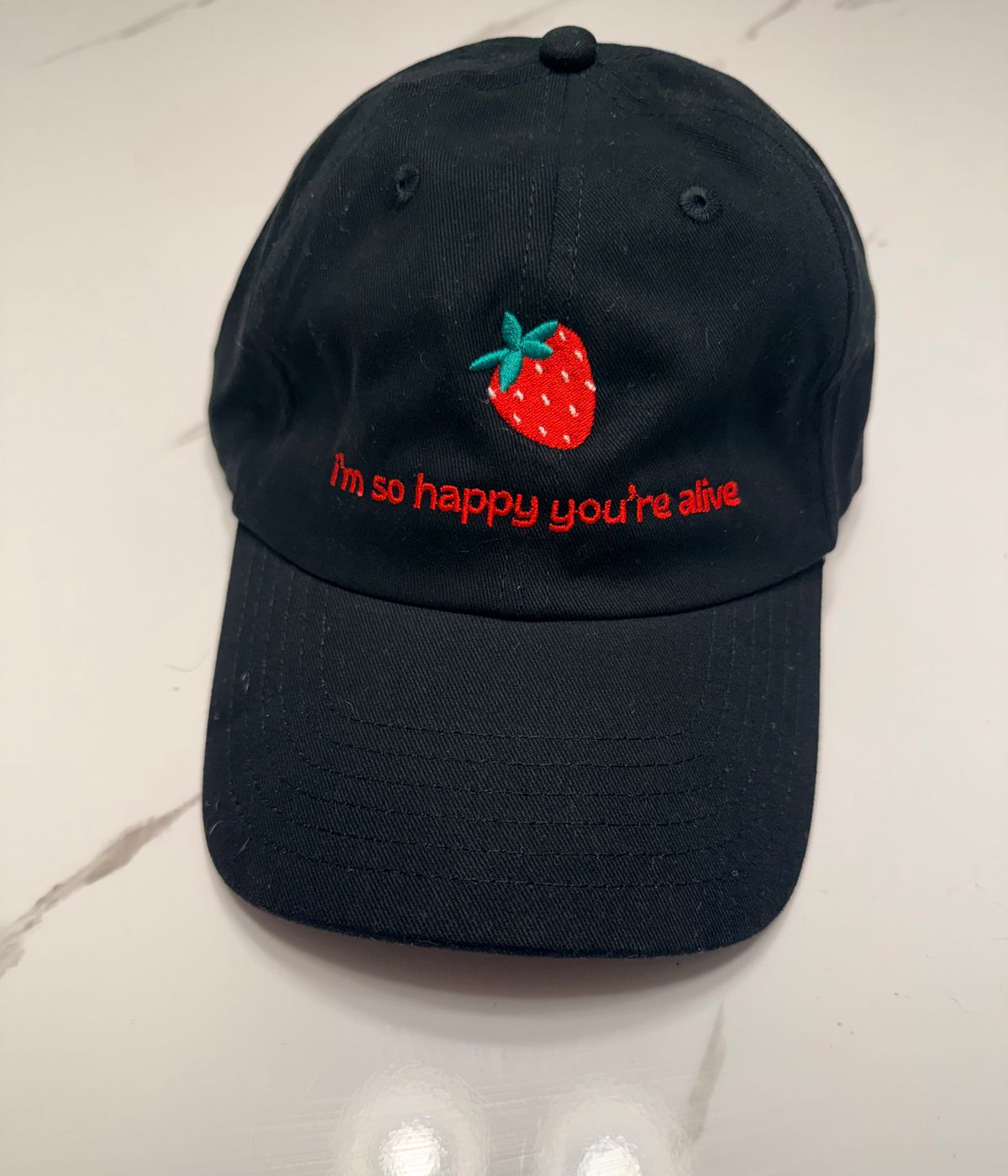 "I'm so happy you're alive" - Strawberry Hat
