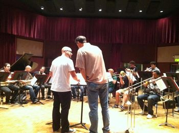 Rehearsing with guest artist John Fedchock
