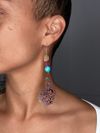  Gemstone Peacock earrings