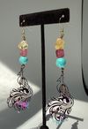  Gemstone Peacock earrings