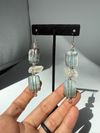 Clear Quartz Earrings wire-wrapped with Iridescent Shell Bead