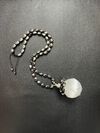 Hematite & Selenite wire-wrapped beaded adjustable necklace