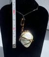 Infinite wire-wrapped with black leather necklace