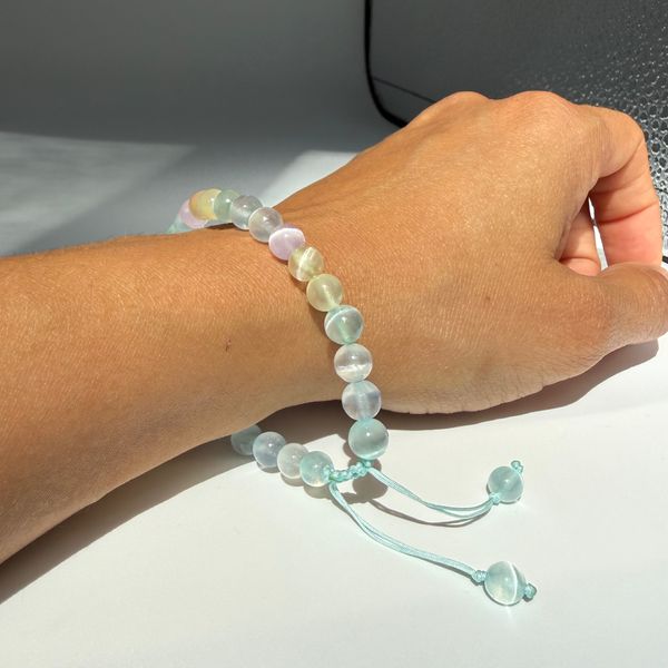 Rainbow Selenite beaded bracelet
