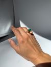 Green Jade copper ring